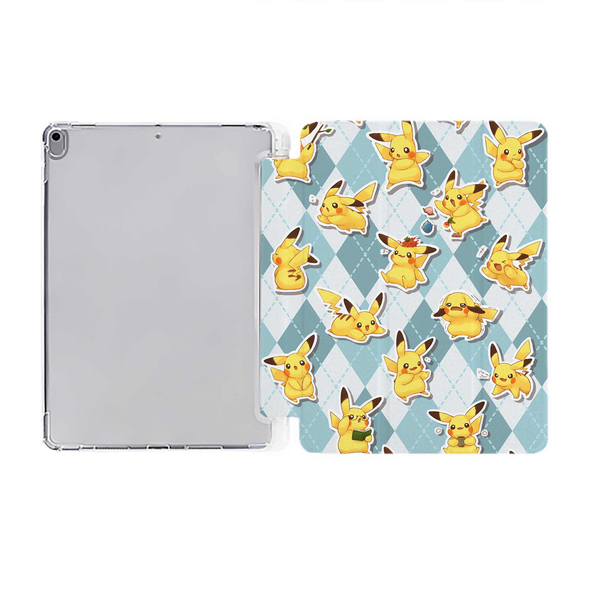 （画像用） ポケットモンスター Pokémon IPad ケース ペン収納付き 三つ折りスタンド PUレザー×シリコン 対応機種9.5/10.5/10.9インチ